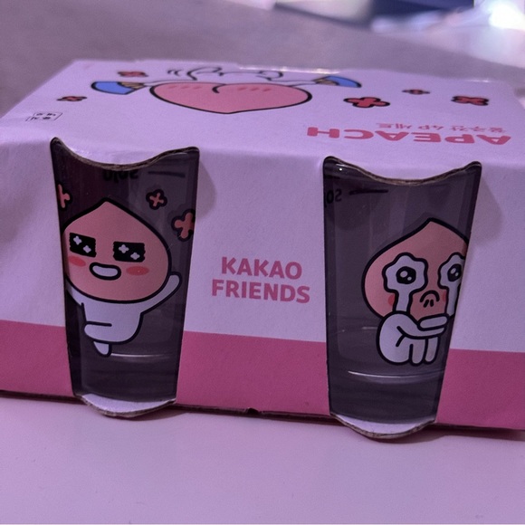 Kakao Friends | Apeach | 4PC SET SOJU GLASS | Shot Glasses | NEW & UNOPENED - Picture 5 of 10